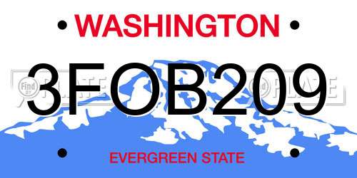 3FOB209 Washington License Plate