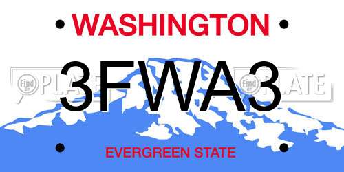 3FWA3 Washington License Plate