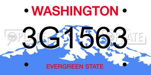3G1563 Washington License Plate