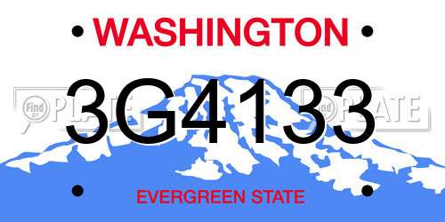 3G4133 Washington License Plate