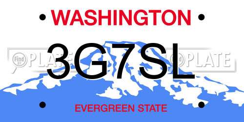 3G7SL Washington License Plate