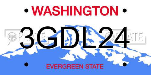 3GDL24 Washington License Plate