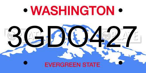 3GDO427 Washington License Plate