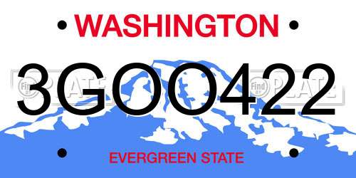 3GOO422 Washington License Plate