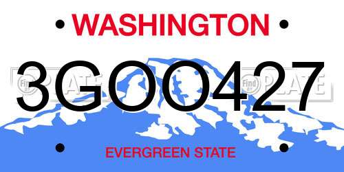 3GOO427 Washington License Plate