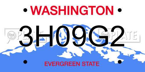 3H09G2 Washington License Plate