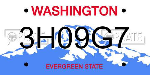 3H09G7 Washington License Plate