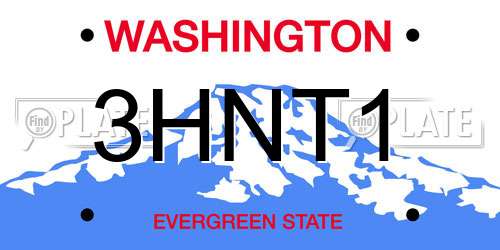 3HNT1 Washington License Plate