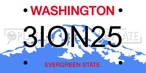 3ION25 Washington License Plate