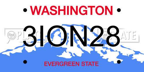 3ION28 Washington License Plate