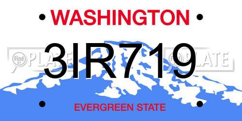 3IR719 Washington License Plate