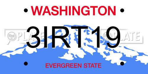 3IRT19 Washington License Plate