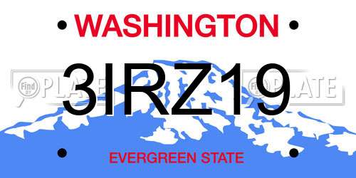 3IRZ19 Washington License Plate