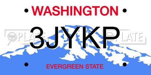 3JYKP Washington License Plate