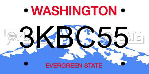 3KBC55 Washington License Plate