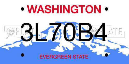 3L70B4 Washington License Plate