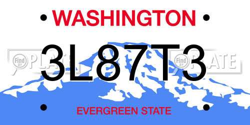 3L87T3 Washington License Plate
