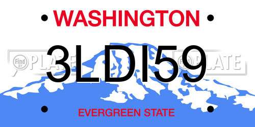 3LDI59 Washington License Plate
