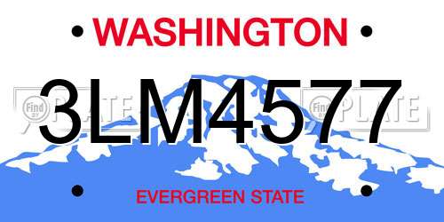 3LM4577 Washington License Plate
