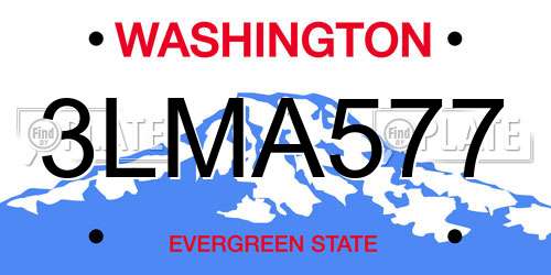 3LMA577 Washington License Plate