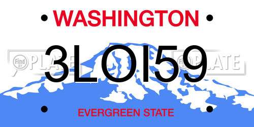 3LOI59 Washington License Plate