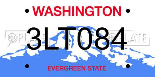 3LT084 Washington License Plate