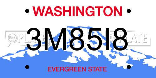3M85I8 Washington License Plate