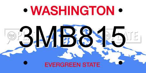 3MB815 Washington License Plate