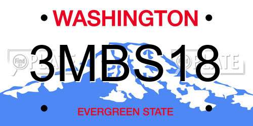 3MBS18 Washington License Plate