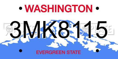 3MK8115 Washington License Plate
