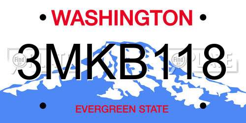 3MKB118 Washington License Plate