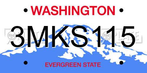 3MKS115 Washington License Plate