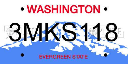 3MKS118 Washington License Plate