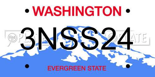 3NSS24 Washington License Plate