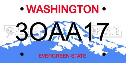 3OAA17 Washington License Plate