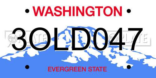 3OLD047 Washington License Plate