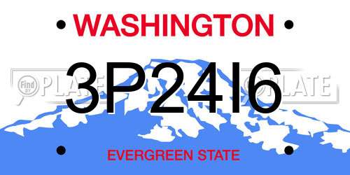 3P24I6 Washington License Plate