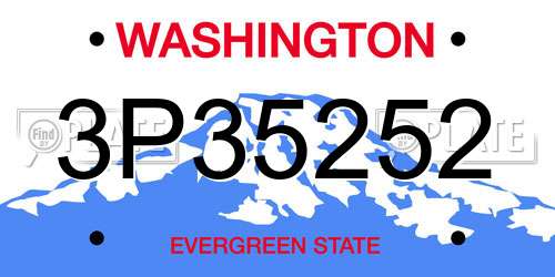 3P35252 Washington License Plate