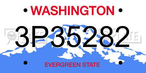 3P35282 Washington License Plate