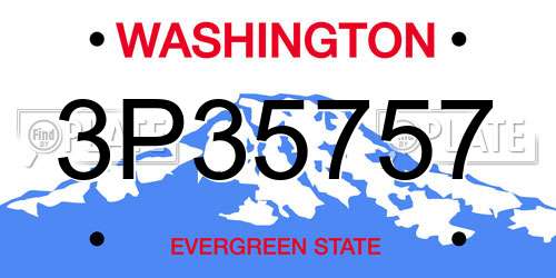 3P35757 Washington License Plate