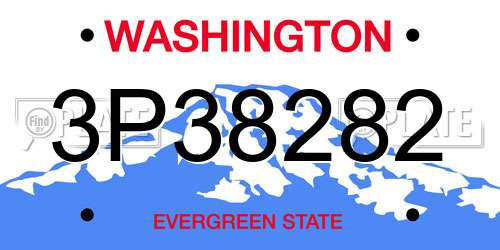 3P38282 Washington License Plate