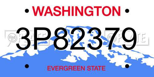 3P82379 Washington License Plate