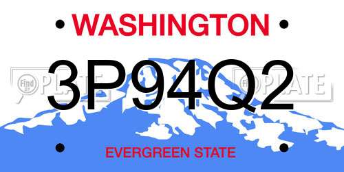 3P94Q2 Washington License Plate