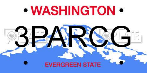 3PARCG Washington License Plate