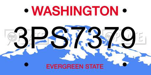 3PS7379 Washington License Plate