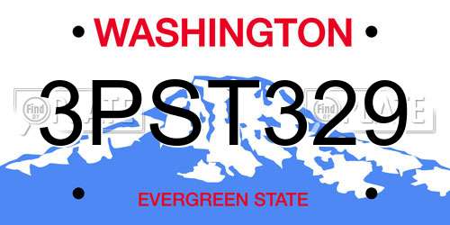 3PST329 Washington License Plate