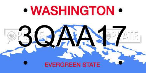 3QAA17 Washington License Plate