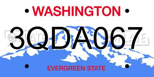 3QDA067 Washington License Plate