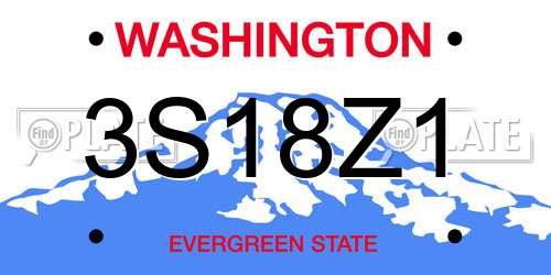 3S18Z1 Washington License Plate