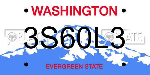 3S60L3 Washington License Plate